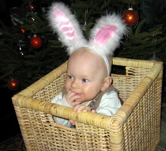 Моему сынишке девятый месяц, два зуба, почти 10 кг живого веса :)